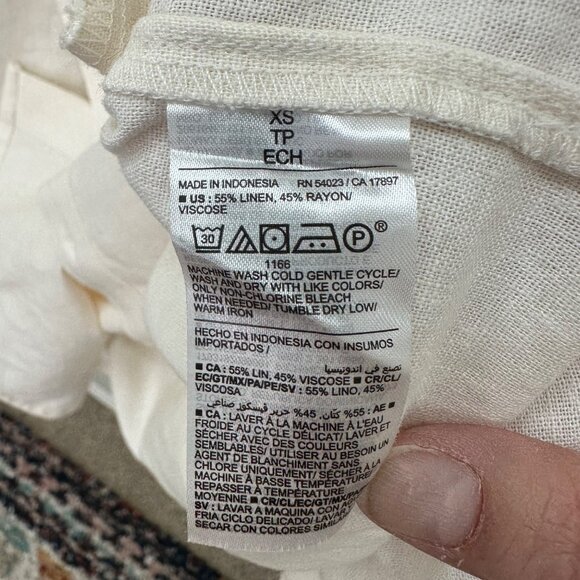 Old Navy Linen Rayon Button Up Collared Shirt Dress w Pockets Womens size XS NEW - Picture 4 of 6